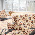 Day of the Dead Leopard Bow Skulls Wrapping Paper | Holiday Gift Wrapping Paper Roll