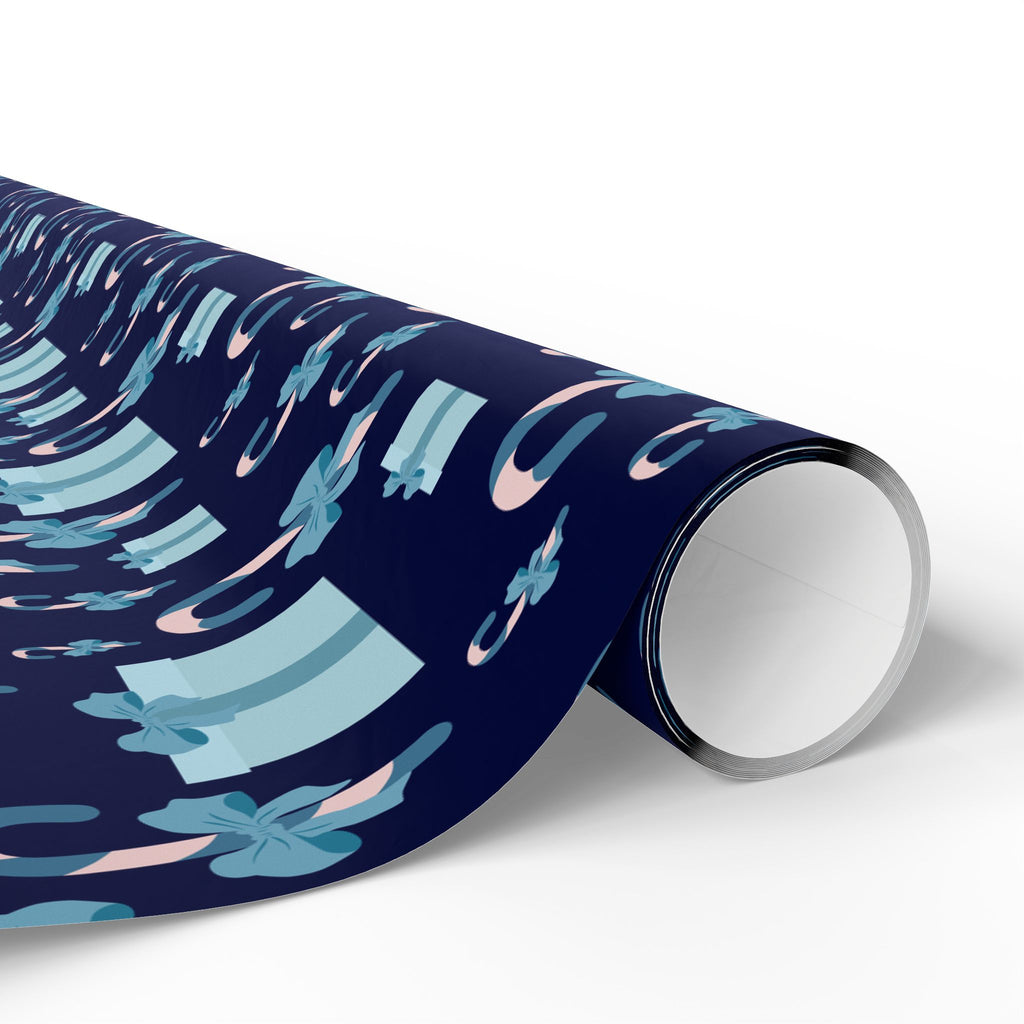 Christmas Blue Candy Canes Wrapping Paper | Holiday Gift Wrapping Paper