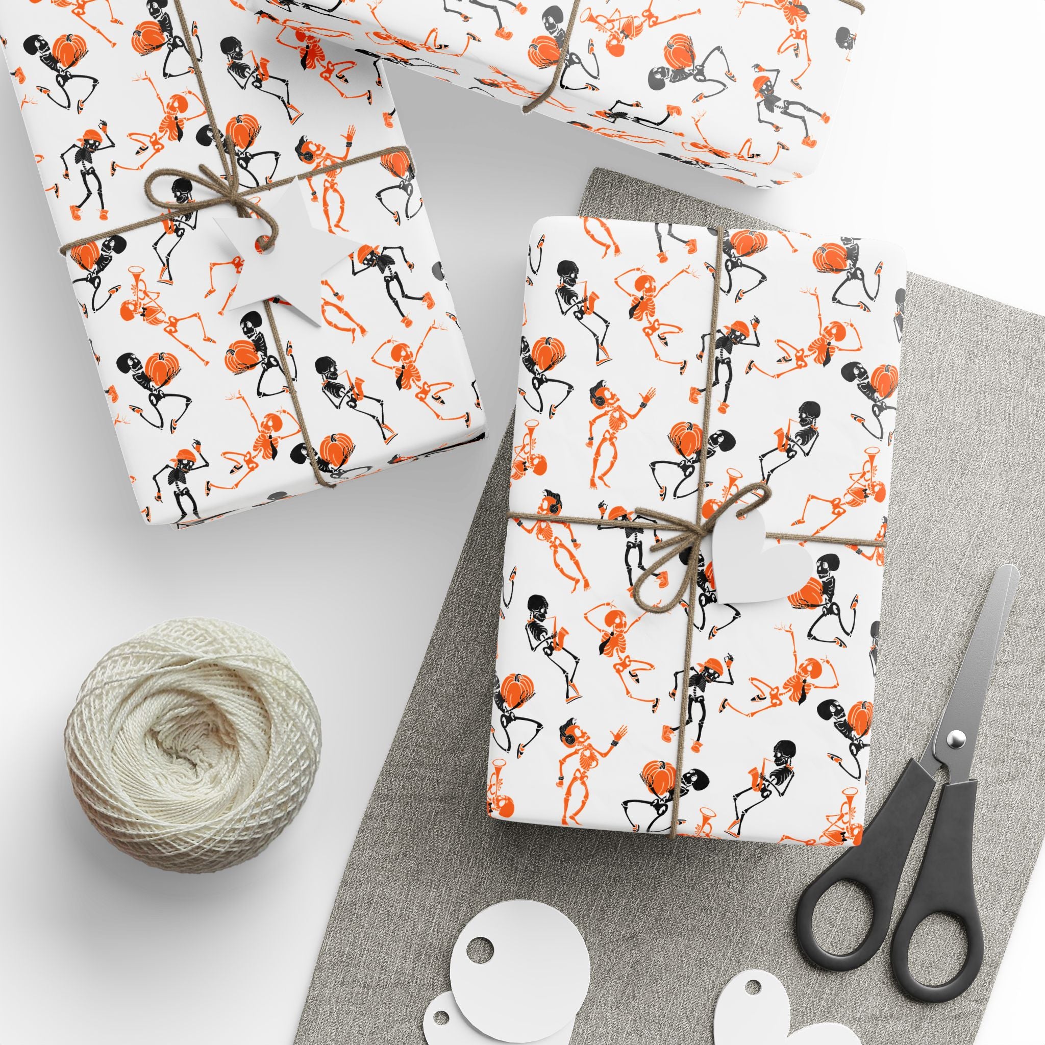Halloween Skeleton Rockers Wrapping Paper | Holiday Gift Wrapping Paper Roll