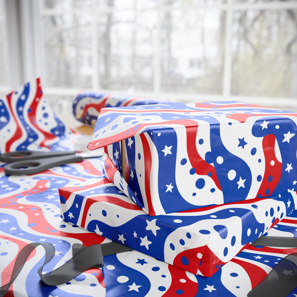 4th of July Patriotic Camo 1.0 Wrapping Paper | Holiday Gift Wrapping Paper Roll
