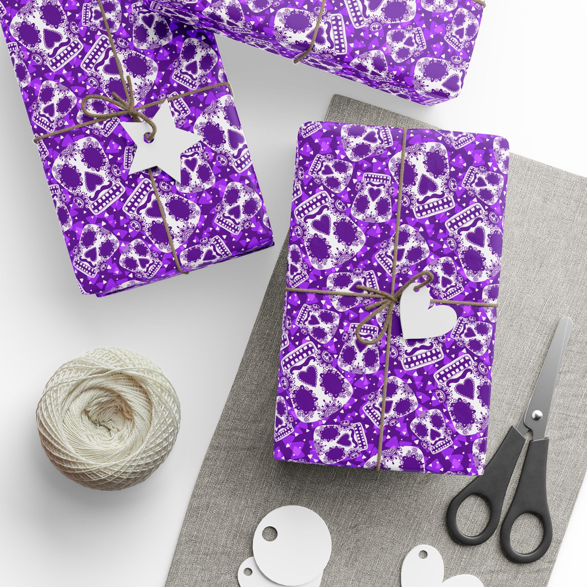 Day of the Dead Sugar Skull Monsters Wrapping Paper | Holiday Gift Wrapping Paper Roll