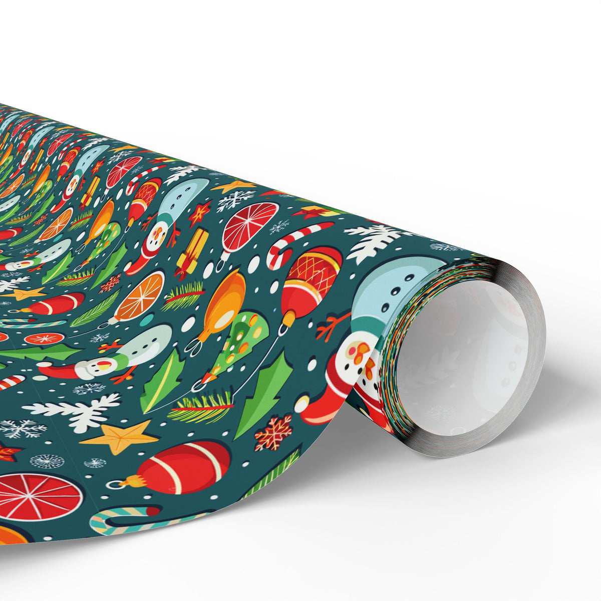 Christmas Decorated Icons Wrapping Paper | Holiday Gift Wrapping Paper Roll