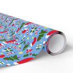 Christmas White Ribbon Wrapping Paper | Holiday Gift Wrapping Paper Roll