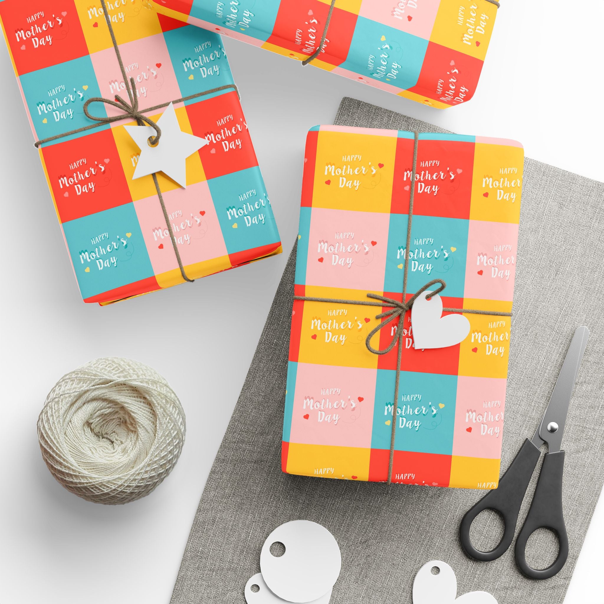 Mother's Day Four Square Wrapping Paper - Holiday Gift Wrapping Paper Roll
