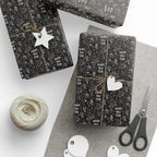New Year's Blackboard Doodles Wrapping Paper - Holiday Gift Wrapping Paper Roll