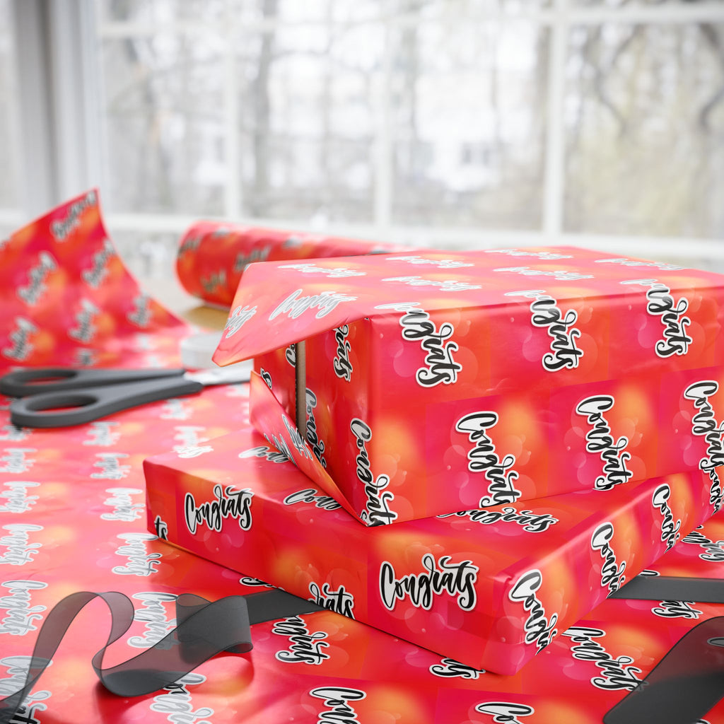 Congratulations Wrapping Paper Design 004 - Holiday Gift Wrapping Paper Roll