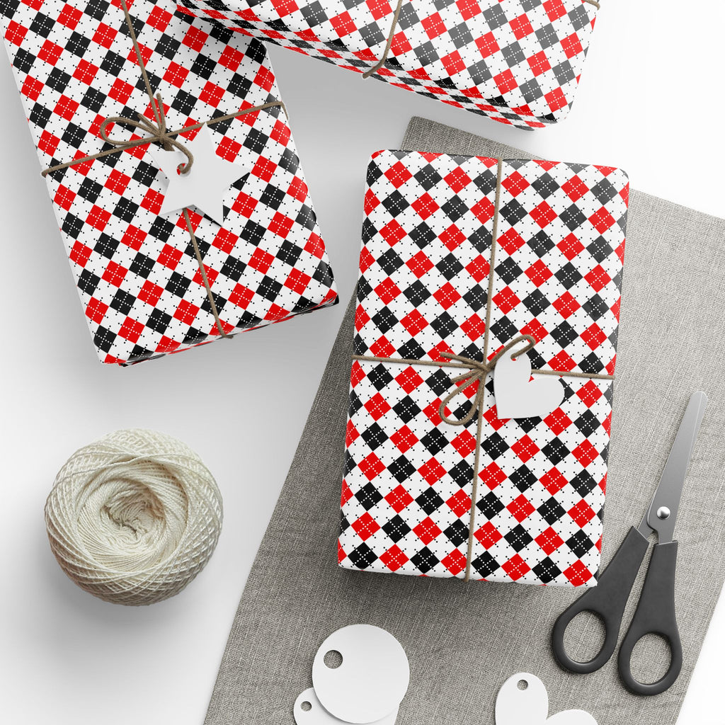 Argyle Design 024 Wrapping Paper - Holiday Gift Wrapping Paper Roll