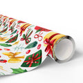 Christmas Watercolor Spruces Wrapping Paper | Holiday Gift Wrapping Paper Roll