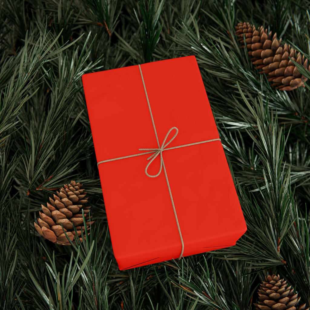 Solid Bright Red Wrapping Paper - Holiday Gift Wrapping Paper Roll
