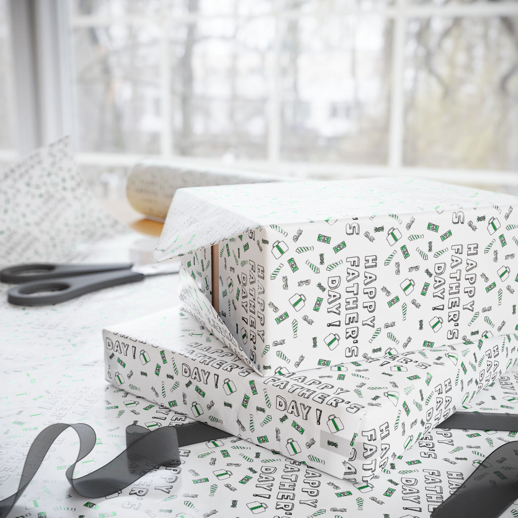 Father's Day Doodles Wrapping Paper - Holiday Gift Wrapping Paper Roll