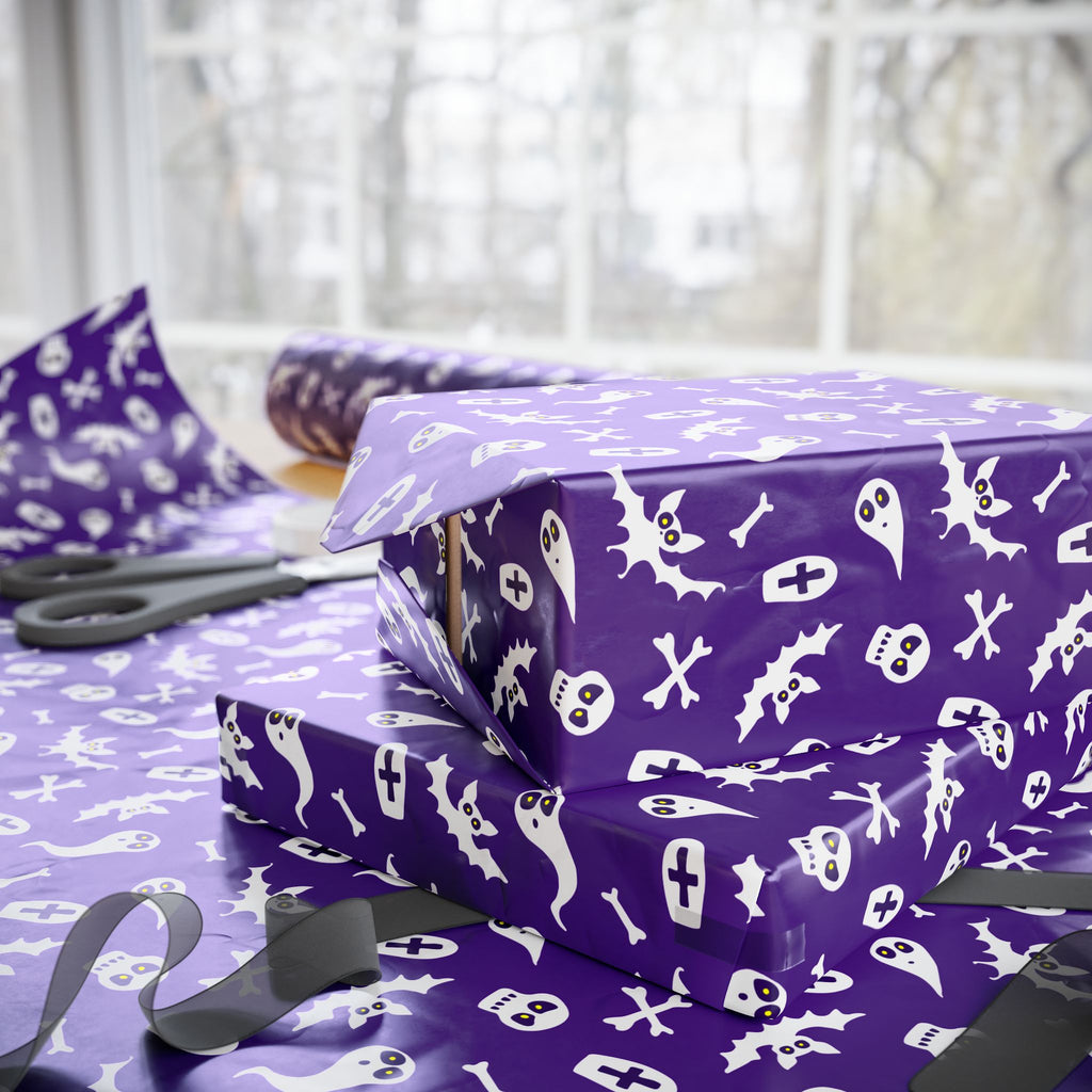 Halloween Spooky Graveyard Wrapping Paper | Holiday Gift Wrapping Paper
