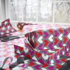 Valentine’s Day Grey TriColor Crush Wrapping Paper | Holiday Gift Wrapping Paper Roll