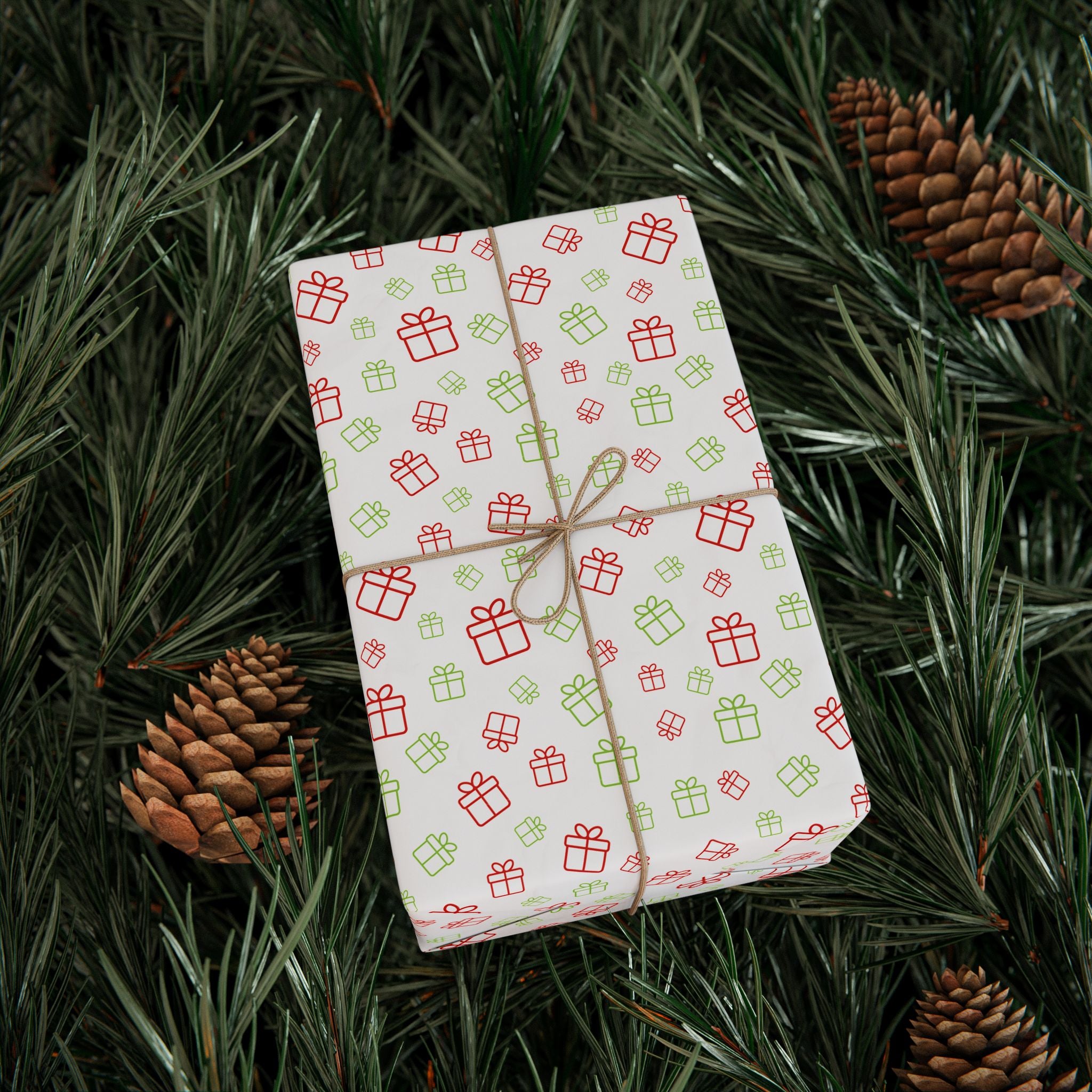 Christmas Gift Silhouettes Wrapping Paper | Holiday Gift Wrapping Paper Roll