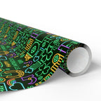 St Patrick's Day Neon Icons Wrapping Paper | Holiday Gift Wrapping Paper Roll