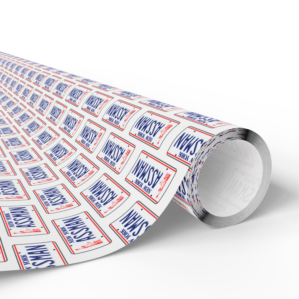 NSFW Assman License Plate Wrapping Paper - Holiday Gift Wrapping Paper Roll