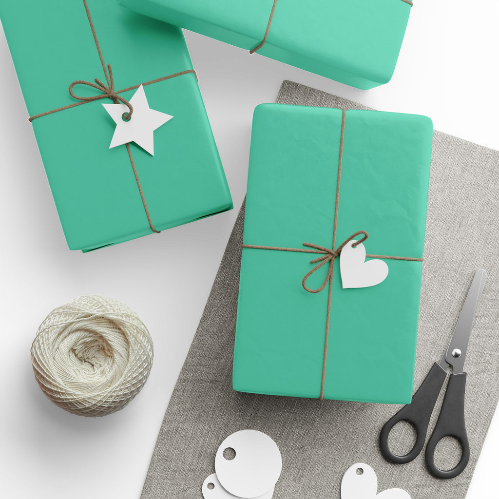 Solid Seafoam Wrapping Paper - Holiday Gift Wrapping Paper Roll