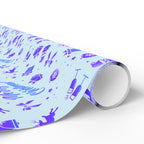 Christmas Blue on Blue Wrapping Paper | Holiday Gift Wrapping Paper