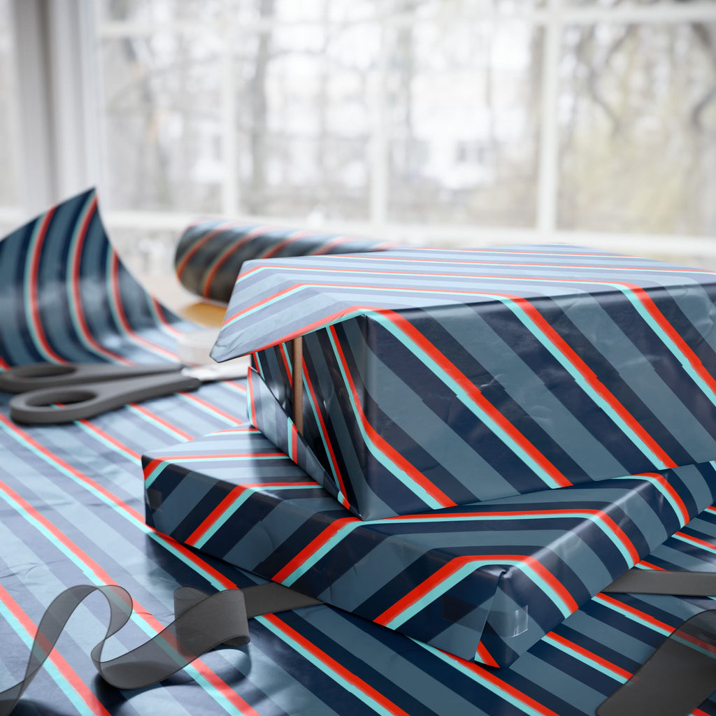 Stripe Design 013 Wrapping Paper - Holiday Gift Wrapping Paper Roll