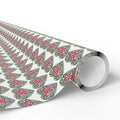 Thank You Flowering Heart Wreath Wrapping Paper Design | Holiday Gift Wrapping Paper Roll