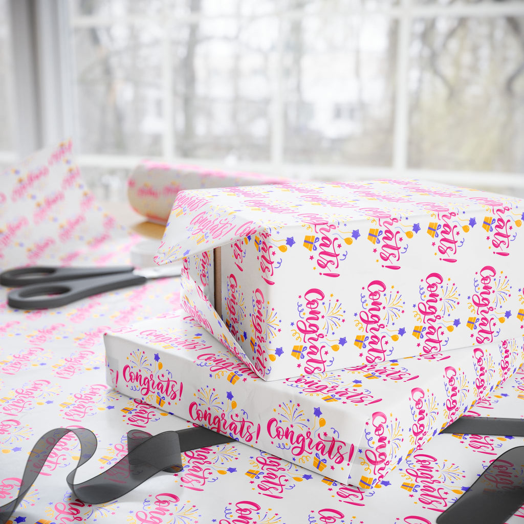 Congratulations Wrapping Paper Design 002 - Holiday Gift Wrapping Paper Roll