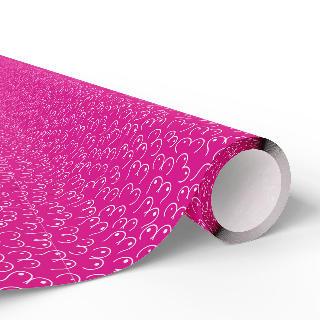 NSFW Snuggle Pups on Hot Pink Wrapping Paper - Holiday Gift Wrapping Paper Roll