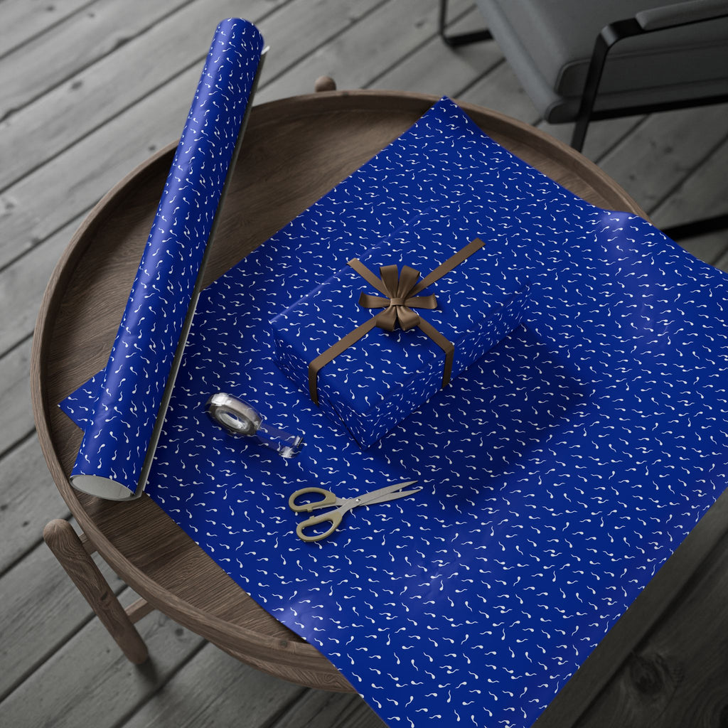 NSFW Late Night Swimmers on Blue Wrapping Paper - Holiday Gift Wrapping Paper Roll