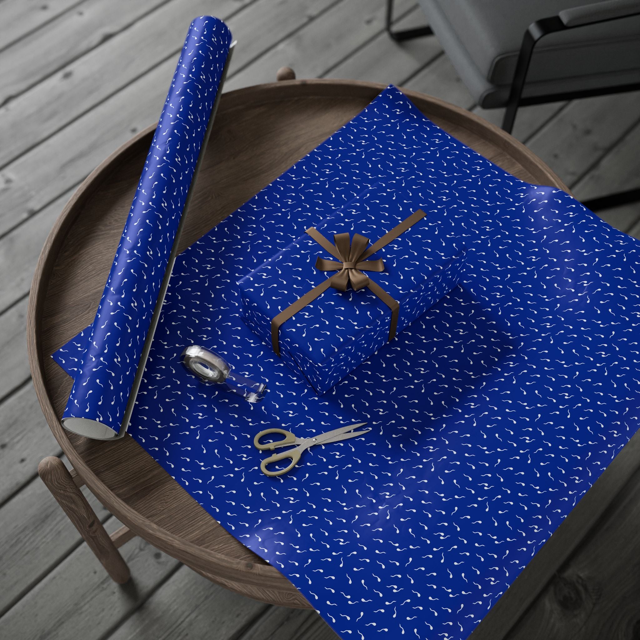 NSFW Late Night Swimmers on Blue Wrapping Paper - Holiday Gift Wrapping Paper Roll