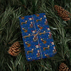 Day of the Dead Calavera Cats Wrapping Paper | Holiday Gift Wrapping Paper Roll
