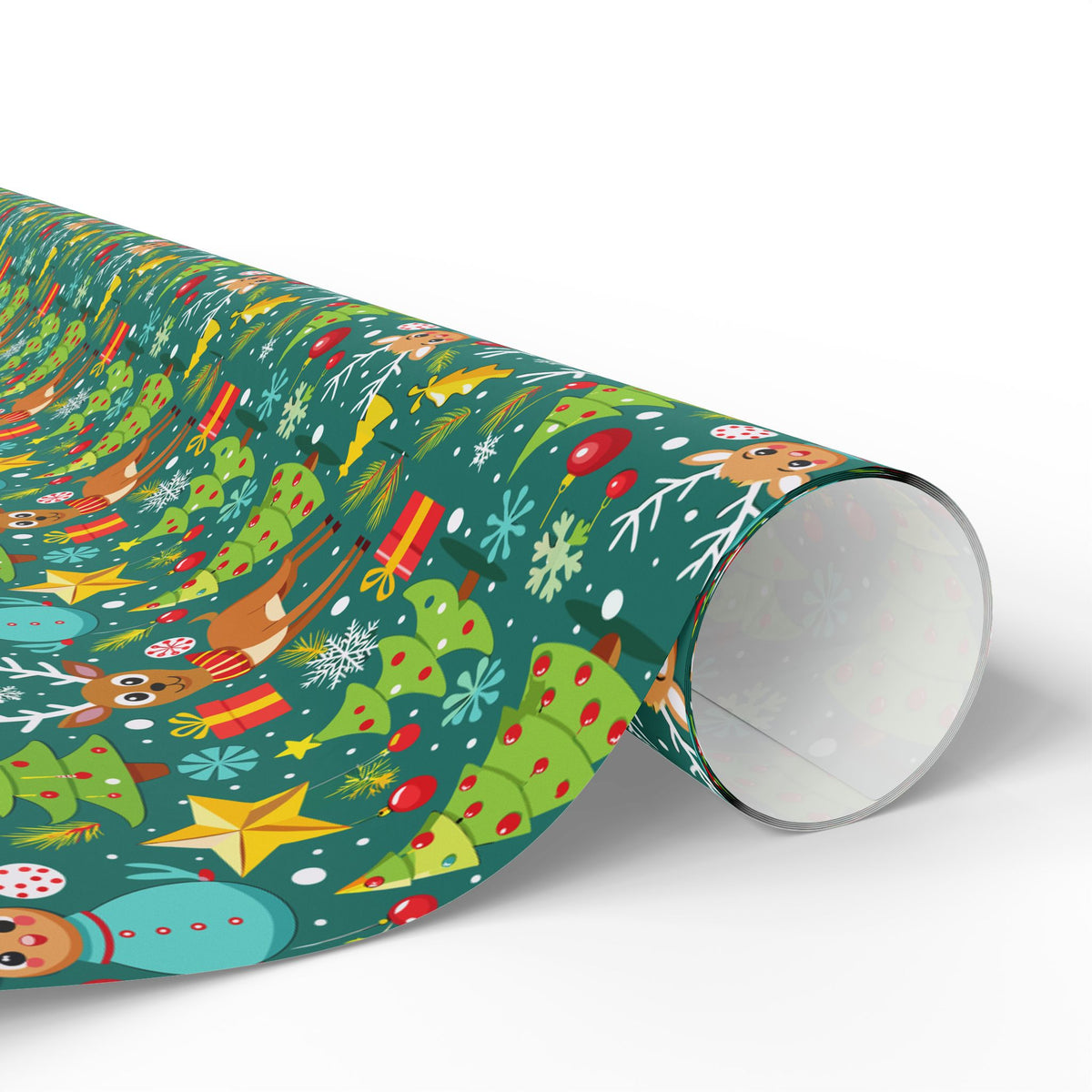 Christmas Cartoon Reindeer Wrapping Paper | Holiday Gift Wrapping Paper Roll