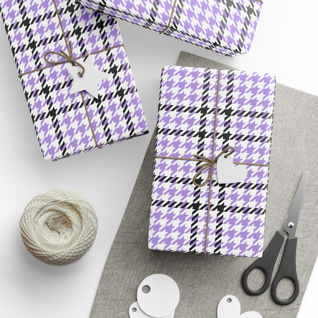 Houndstooth Wrapping Paper Design Lavender - Holiday Gift Wrapping Paper Roll