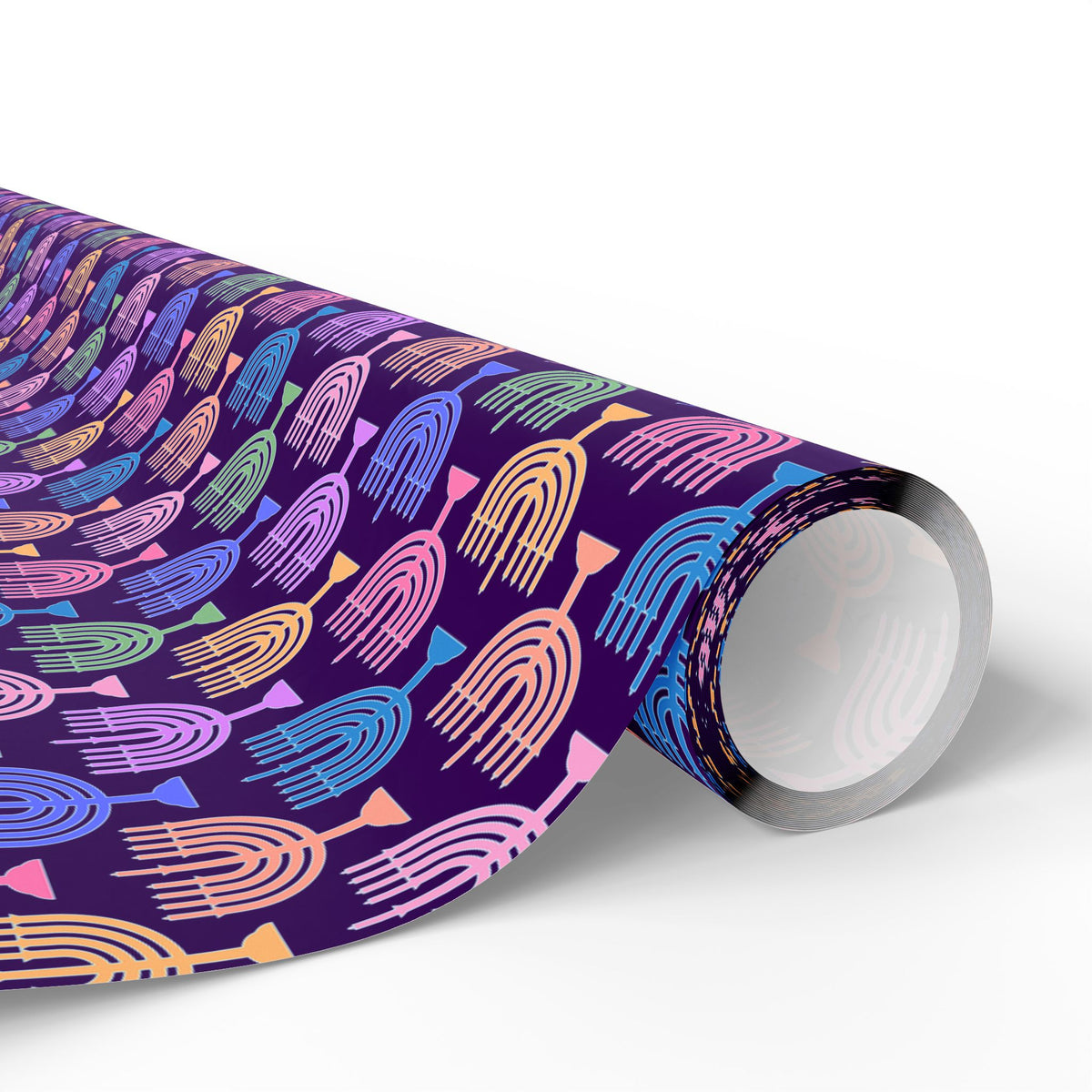 Hanukkah Menorah Festival Wrapping Paper | Holiday Gift Wrapping Paper Roll
