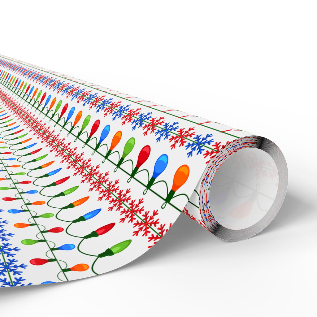 Christmas Ugly Lights White Wrapping Paper | Holiday Gift Wrapping Paper Roll