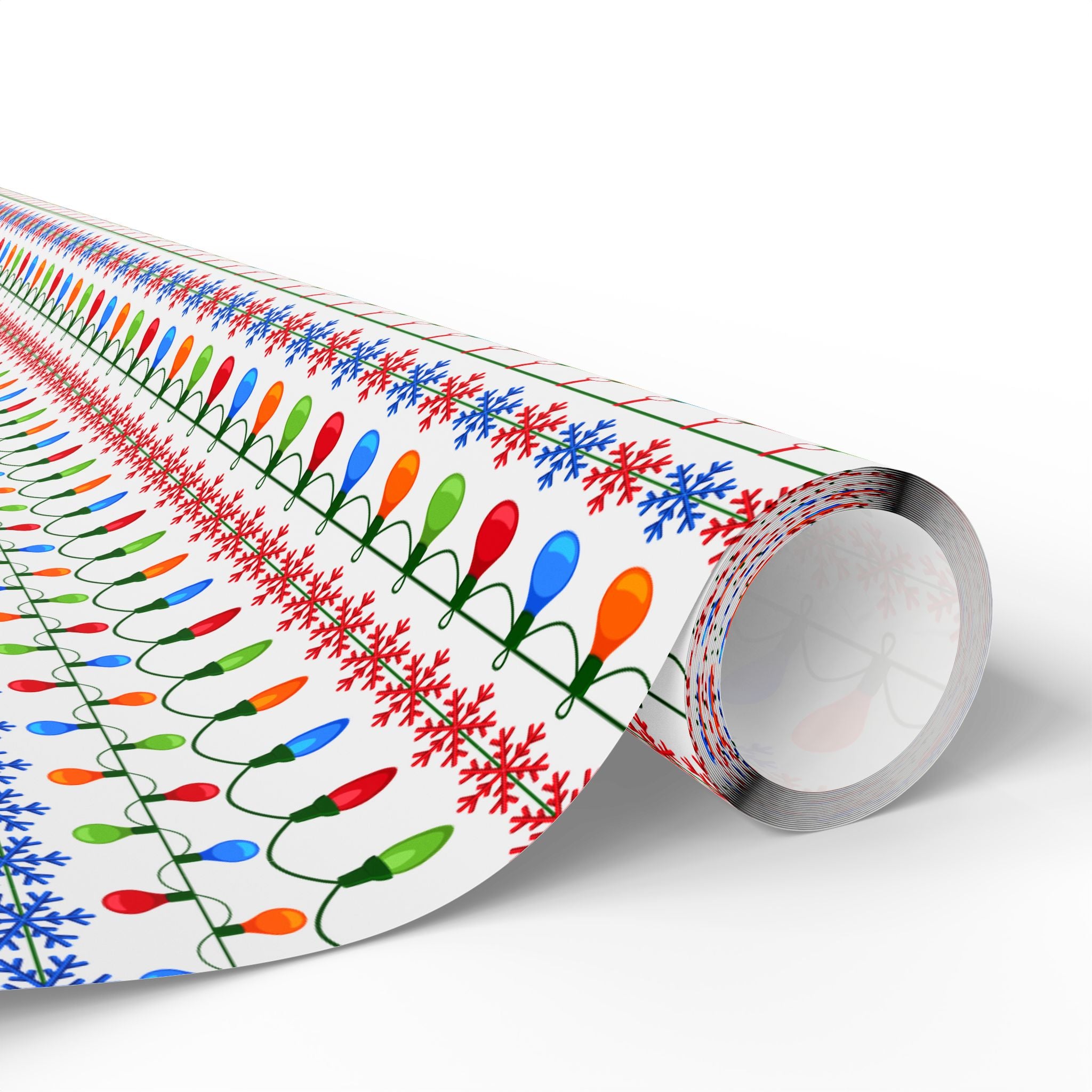 Christmas Ugly Lights White Wrapping Paper | Holiday Gift Wrapping Paper Roll