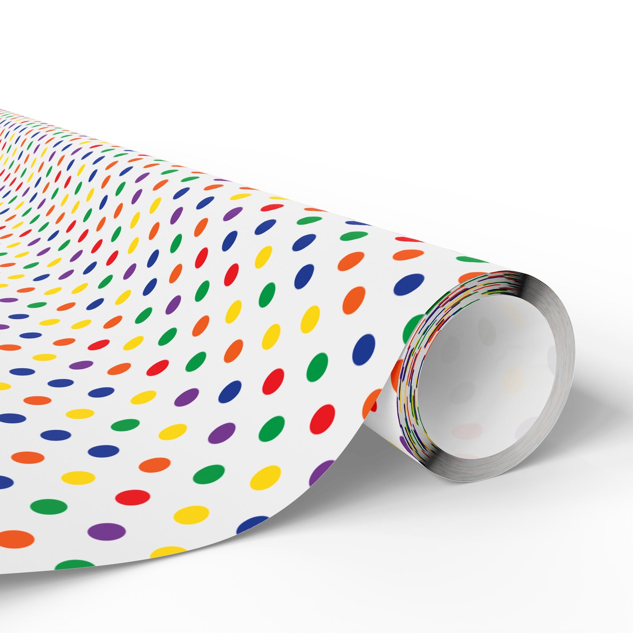 Pride Rainbow Polka Dots Wrapping Paper Design | Holiday Gift Wrapping Paper Roll