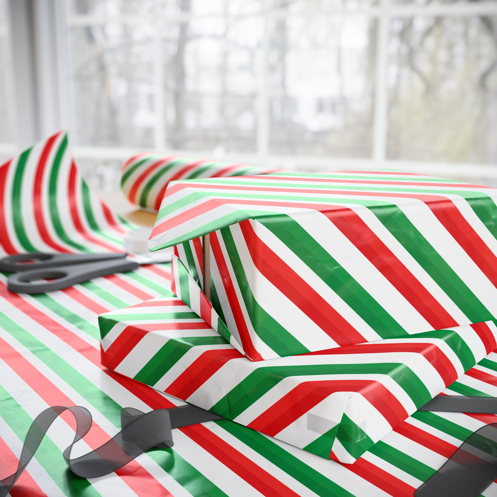 Christmas Retro Candy Cane Wrapping Paper | Holiday Gift Wrapping Paper Roll