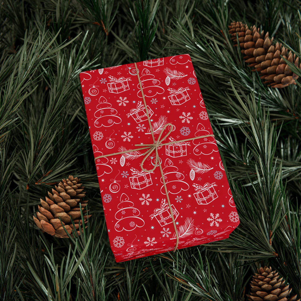 Christmas Ribbons & Bows Wrapping Paper | Holiday Gift Wrapping Paper Roll