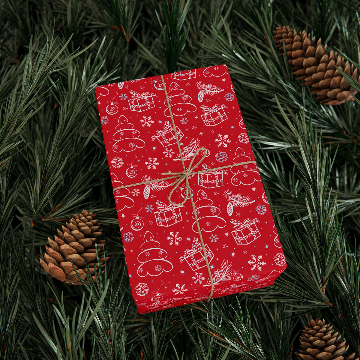 Christmas Ribbons & Bows Wrapping Paper | Holiday Gift Wrapping Paper Roll