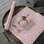 Thank You Cursive Flowers Wrapping Paper Design | Holiday Gift Wrapping Paper Roll