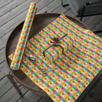 Day of the Dead Checkerboard Skulls Wrapping Paper | Holiday Gift Wrapping Paper Roll