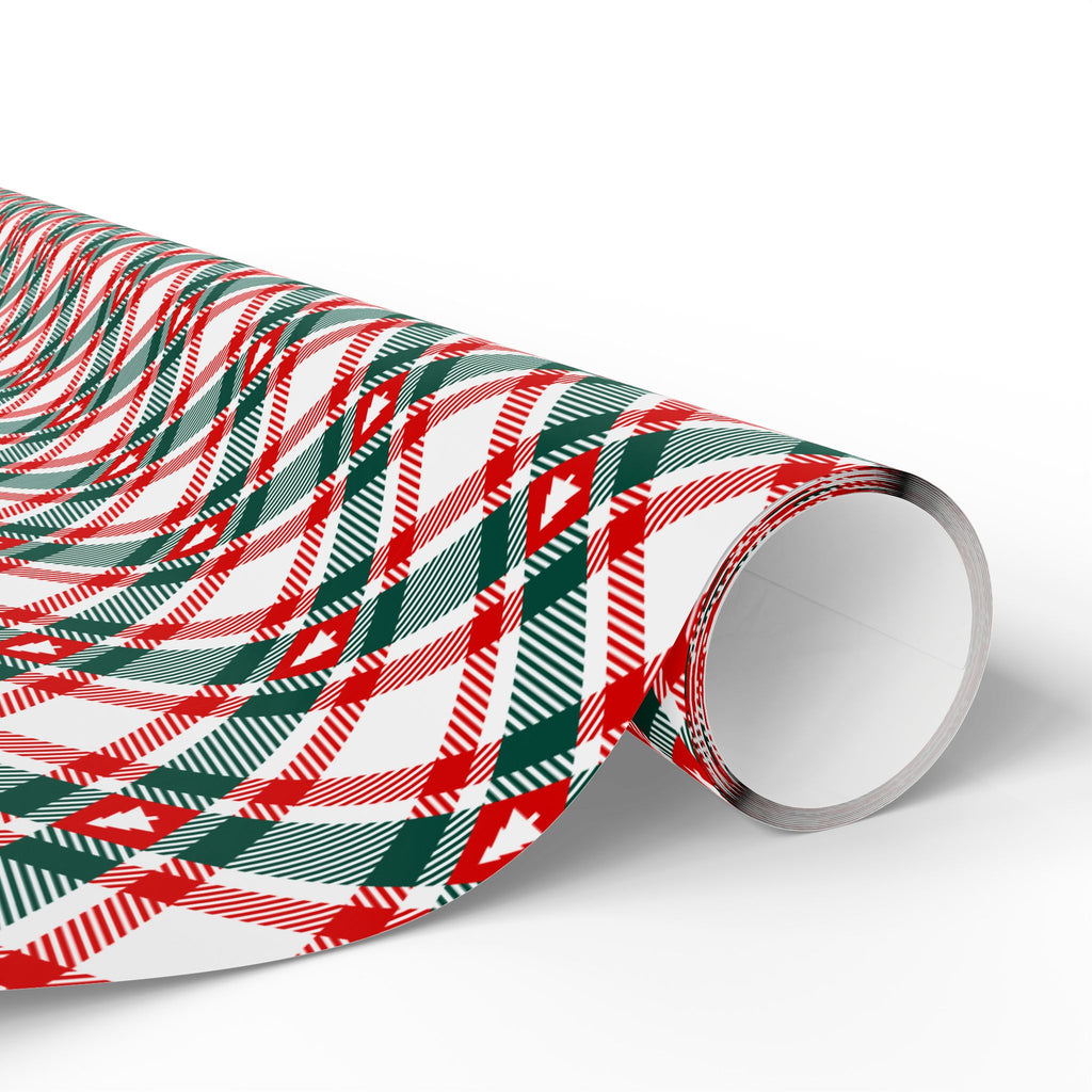 Christmas Evergreen Plaid Wrapping Paper | Holiday Gift Wrapping Paper Roll