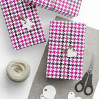 Houndstooth Wrapping Paper Design Hot Pink 013 - Holiday Gift Wrapping Paper Roll