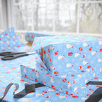 Christmas Snowmen on Blue Wrapping Paper | Holiday Gift Wrapping Paper Roll