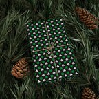 St Patrick's Day Clover on Black Wrapping Paper | Holiday Gift Wrapping Paper Roll