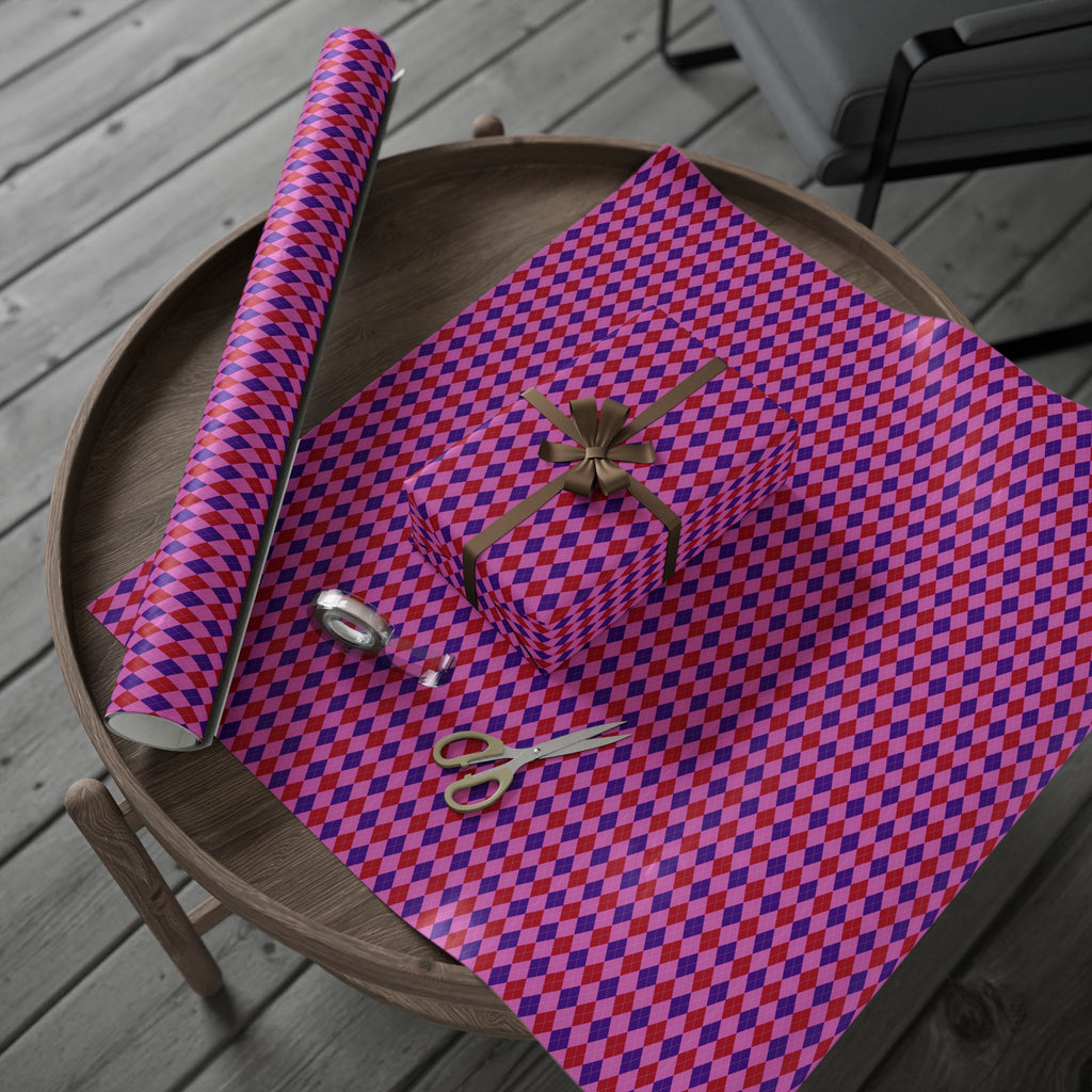 Argyle Design 022 Wrapping Paper - Holiday Gift Wrapping Paper Roll