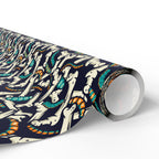 Halloween Caterpillar Bones Wrapping Paper | Holiday Gift Wrapping Paper Roll