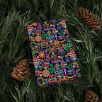 Day of the Dead Neon Icons Wrapping Paper | Holiday Gift Wrapping Paper Roll