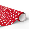 Valentine’s Day White Hearts on Red Wrapping Paper | Holiday Gift Wrapping Paper Roll