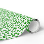 St Patrick's Day Clover on White Wrapping Paper | Holiday Gift Wrapping Paper Roll