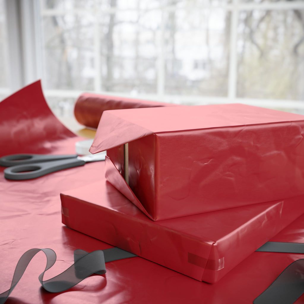 Solid Cardinal Red Wrapping Paper - Holiday Gift Wrapping Paper Roll