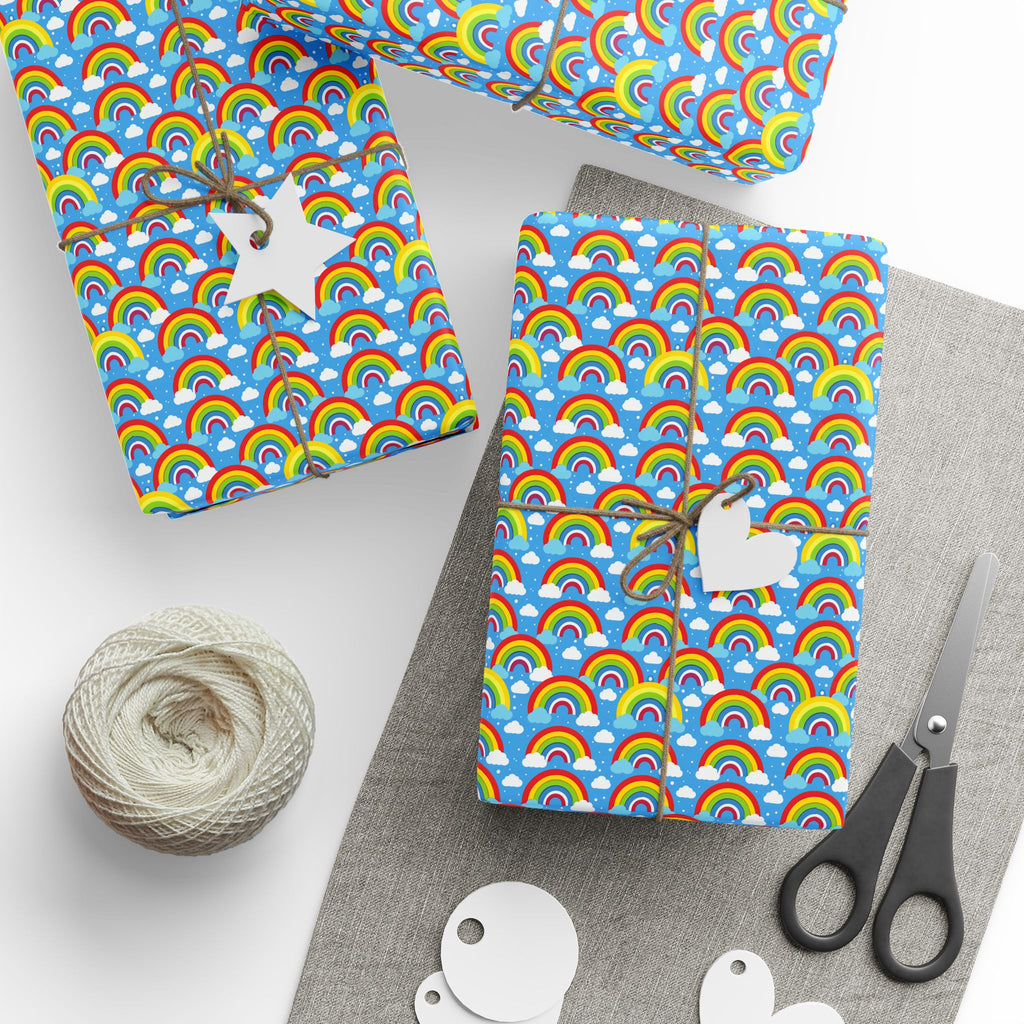 Pride Rainbow Sky Wrapping Paper Design | Holiday Gift Wrapping Paper Roll